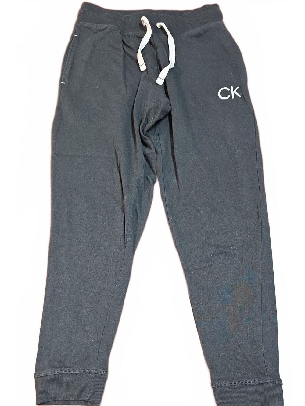 Calvin Klein Joggers Mens Size S Black Sleepwear Lounge Pants CK Logo Drawstring